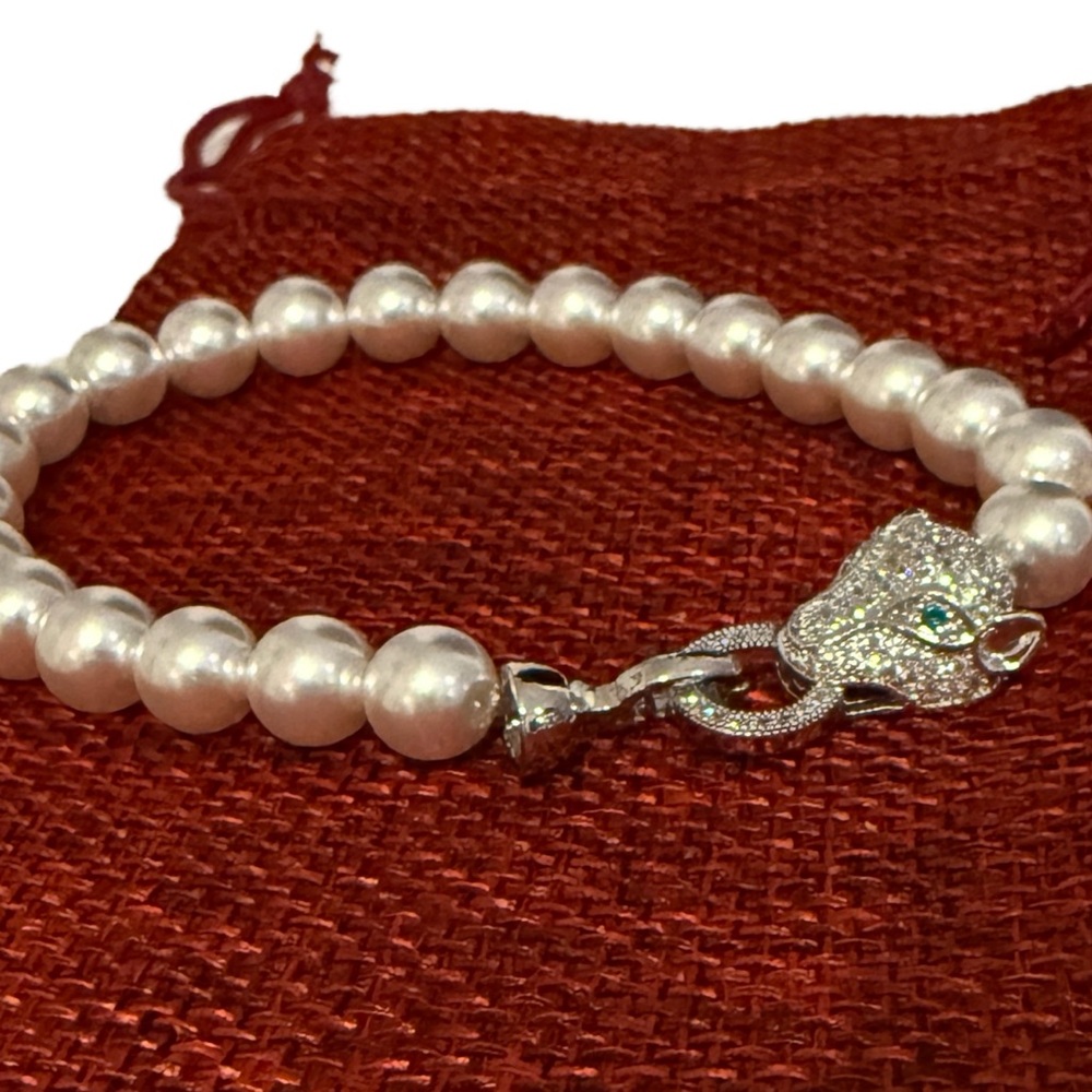 Pearls and Jaguars Designer Pavé Necklace Bracelet Set NWT - Picture 8 of 8